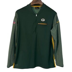 Nike On Field Men Green Bay Packers NFL Dri-Fit 1/4 Zip Performance Pullover XL